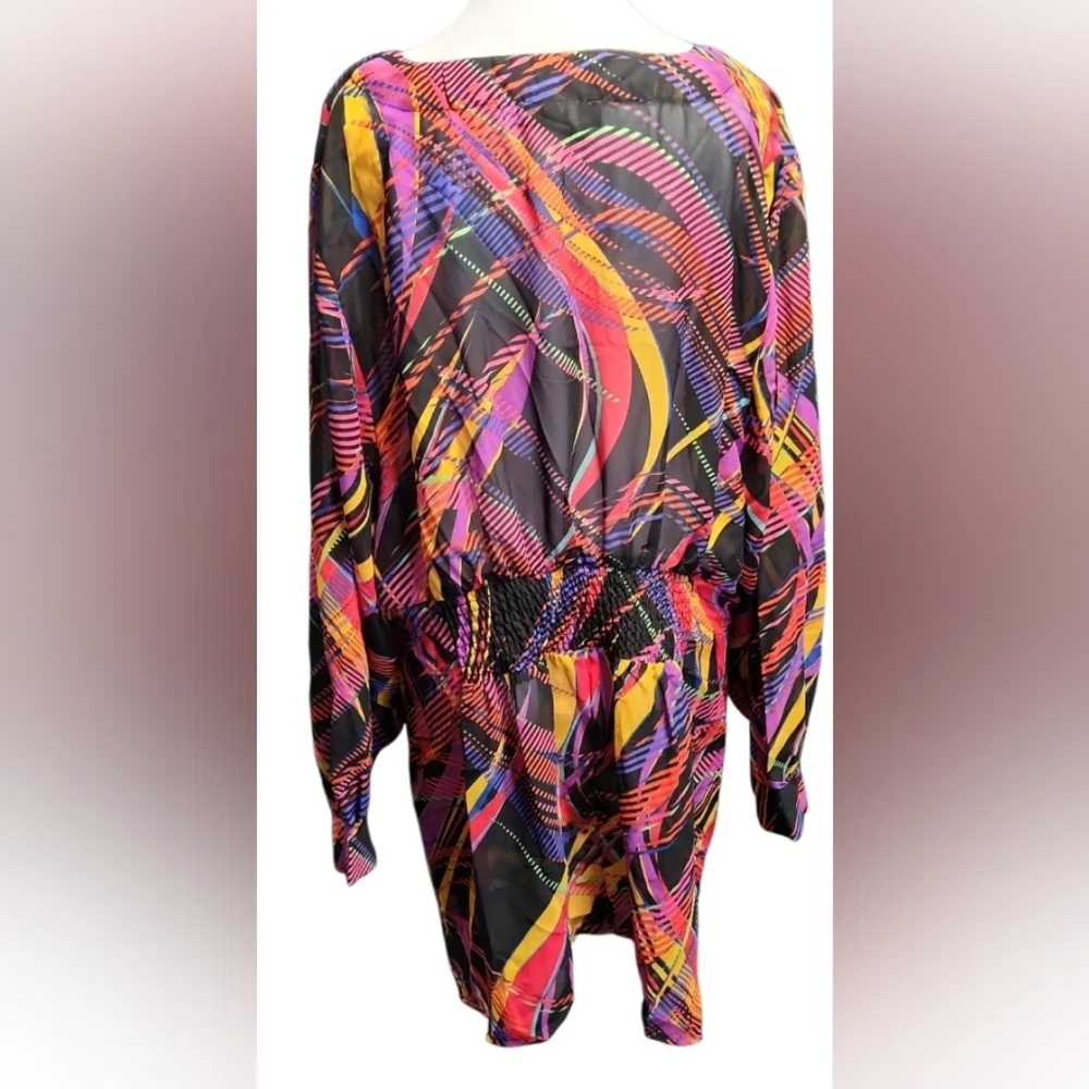 Ashley Stewart Multicolor Abstract Geometric Dress Size 18/20 NWOT - Picture 3 of 6
